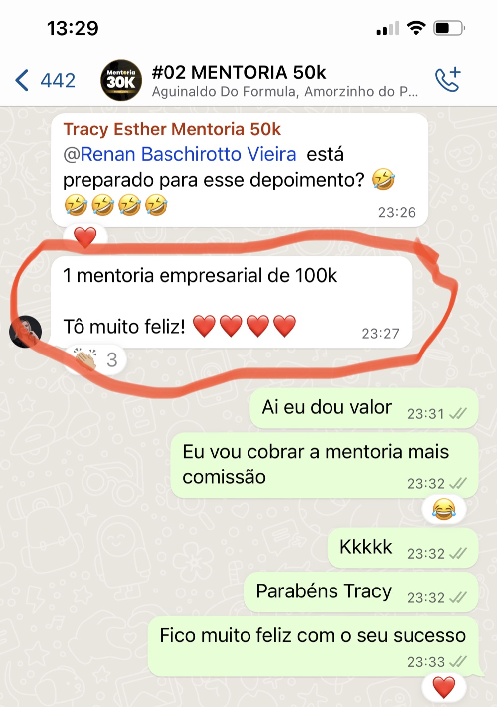 Depoimento Tracy R$100 mil