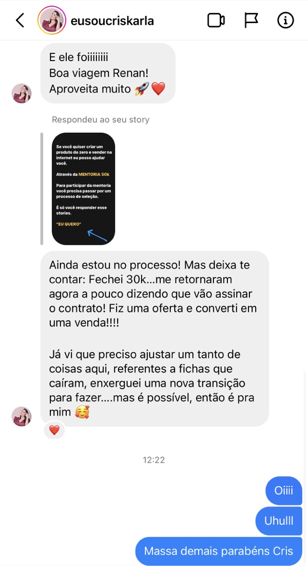 Depoimento Cris R$30 mil
