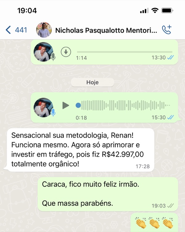 Depoimento Nicholas R$42 mil